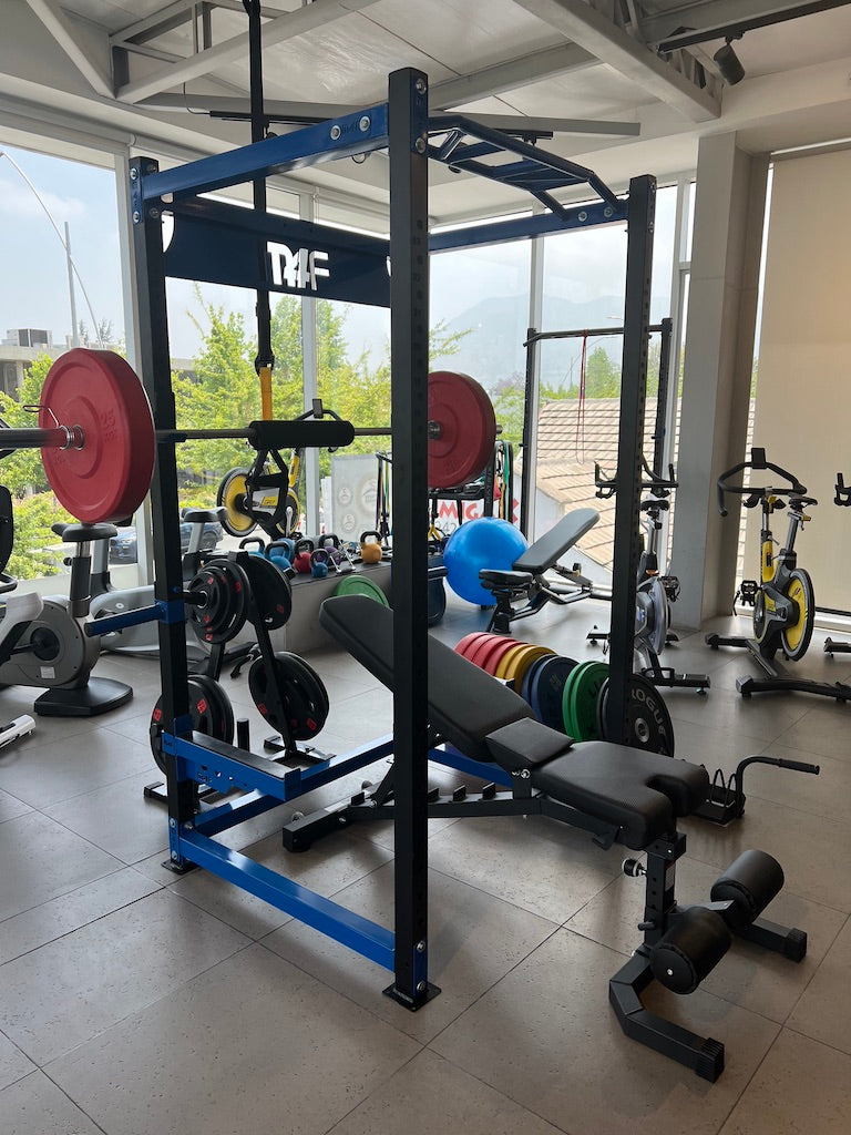 Jaula Power Rack Pesas Banco Ajustable